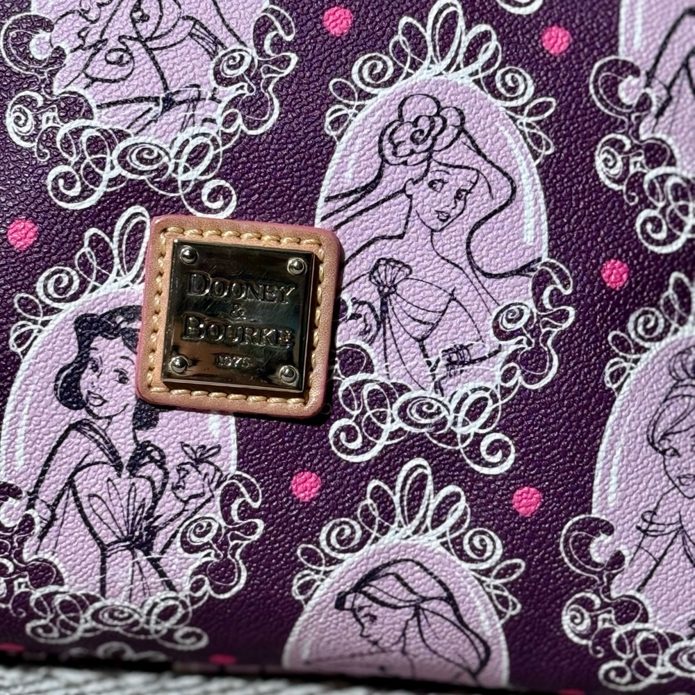 Dooney & Bourke Purple Princess-Print Satchel - Picture 2 of 16